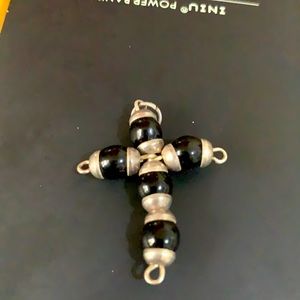 Just in- silver and onyx pendant